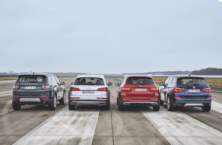 sravnenie krossoverov 2017 goda audi q5 protiv bmw x3 land rover discovery sport i mercedes glc 5e6e165e9a1e8 Сравнение кроссоверов 2017 года: Audi Q5 против BMW X3, Land Rover Discovery Sport и Mercedes GLC