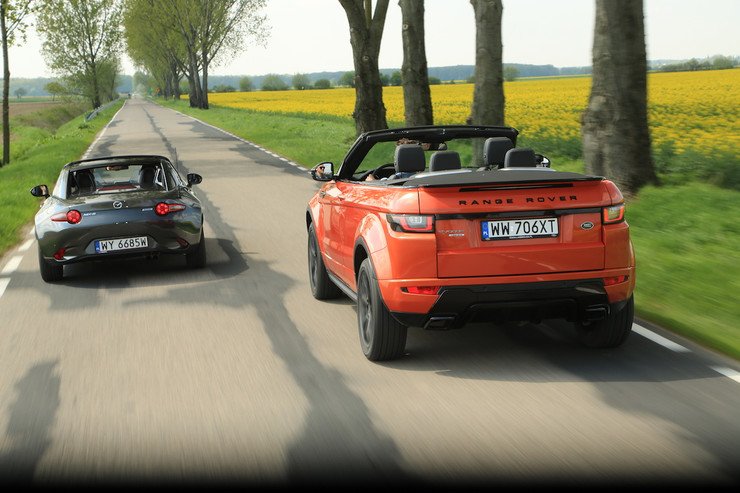 Mazda MX-5 RF и Range Rover Evoque Convertible